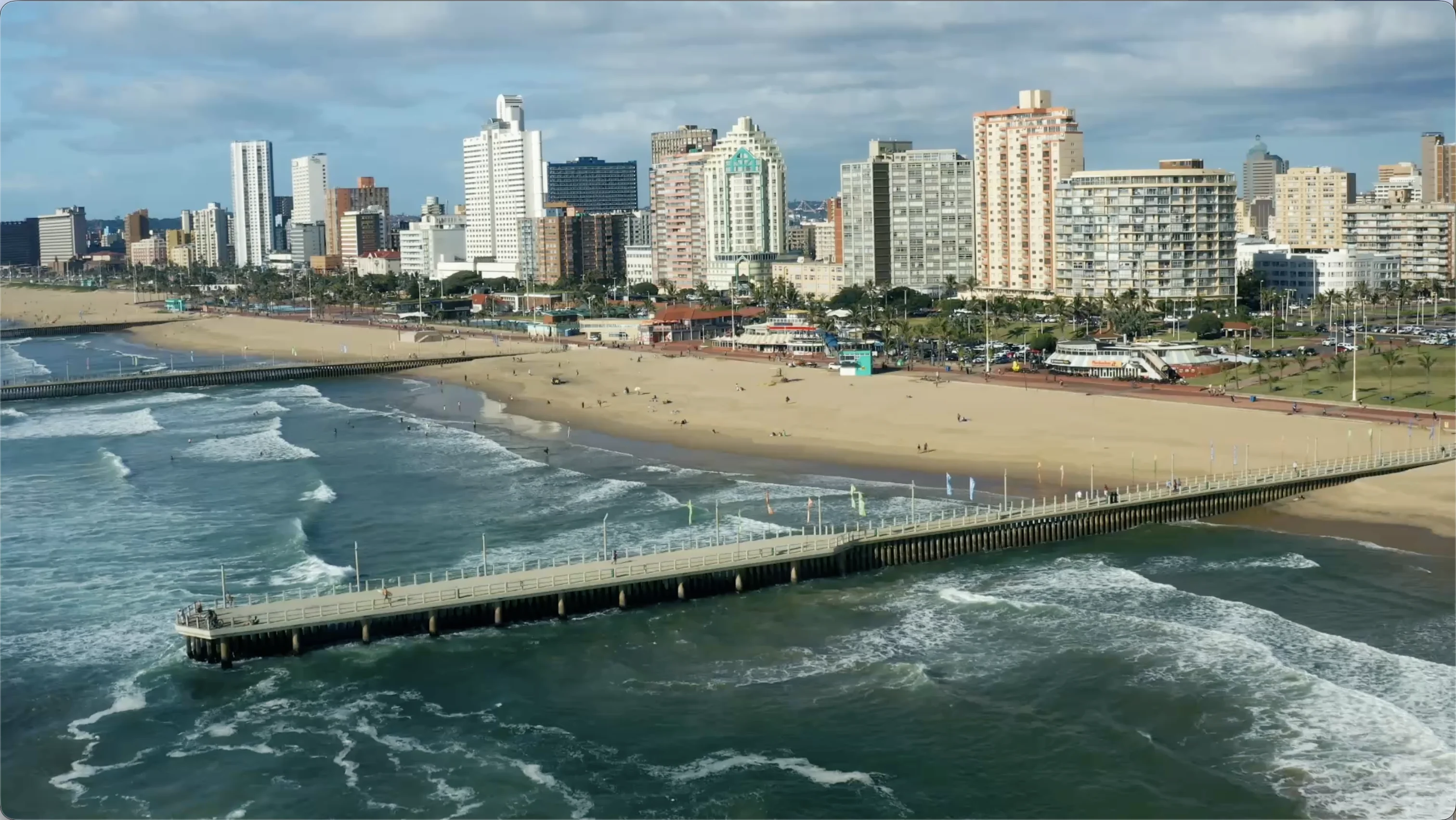 An aerial view of Durban beachfront