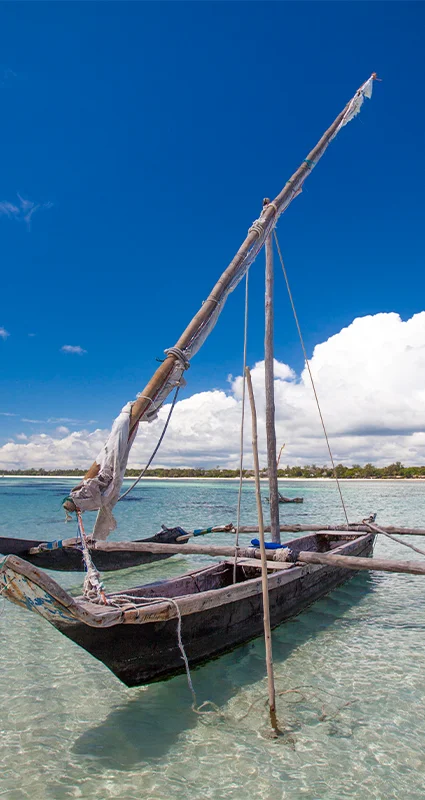 An Arab dhou on Diani Beach Kenya