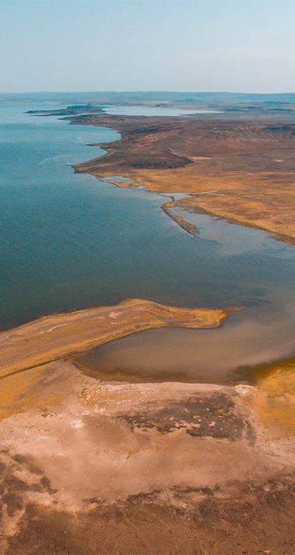 Drone photo of Lake Turkana in Kenya