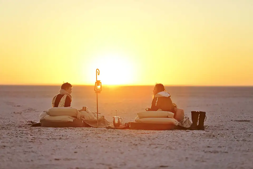 Salt pan sleep out honeymoon safari