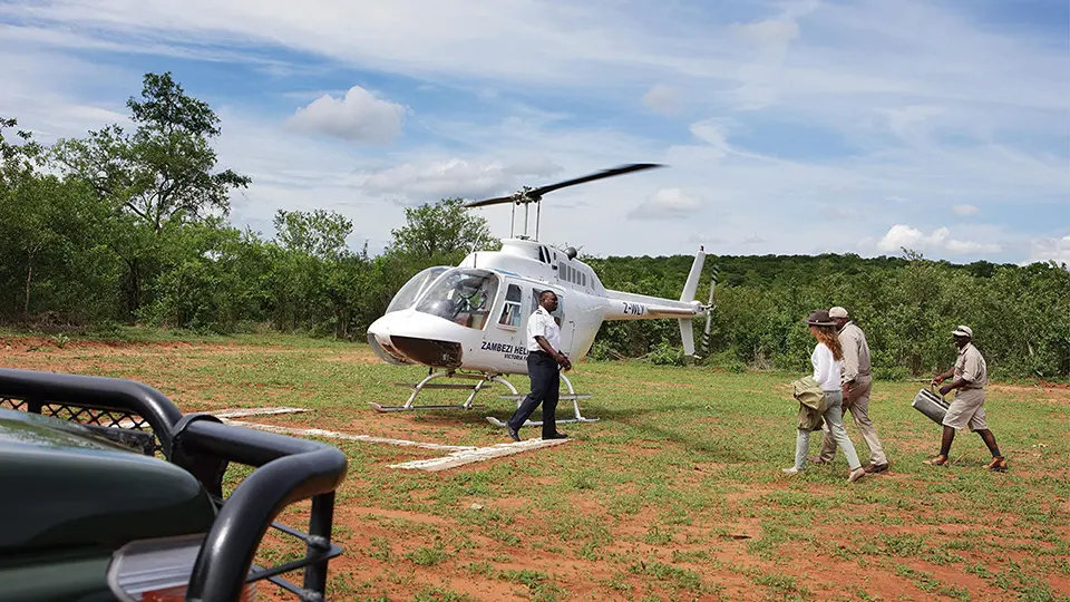 helicopter on safari