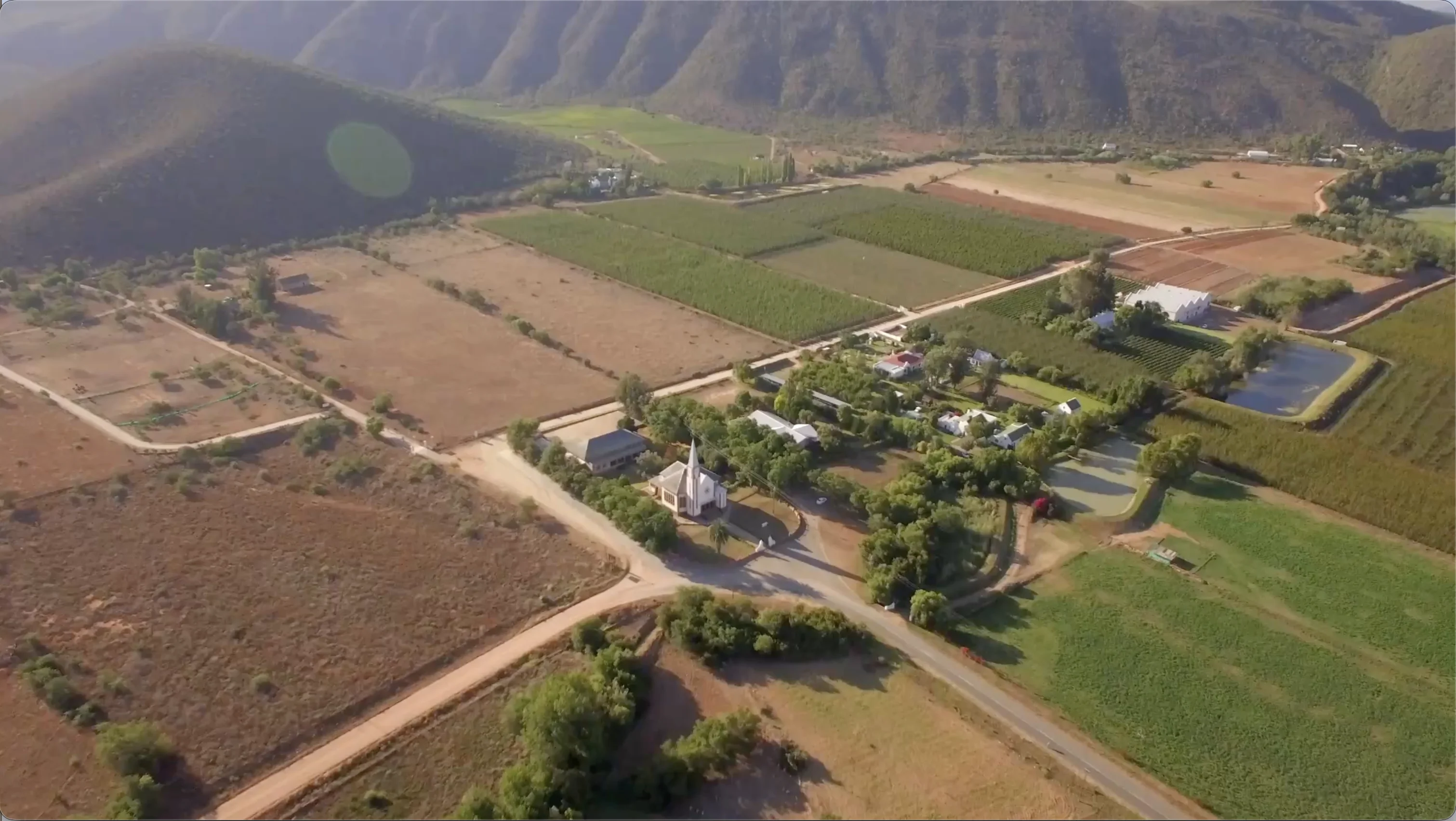 Aerial photo of Oudtshoorn in the Klein Karoo